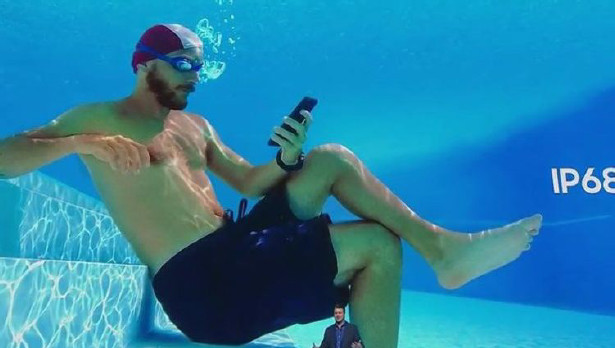 Smartphone Being Used in Water